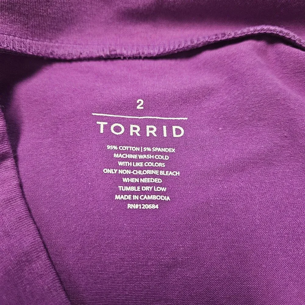 Torrid Pencil Skirt Pull On Stretch Purple Magenta Women's 2X Plus Torrid 2